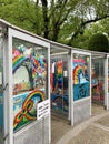 Paper cranes booth at Sadako Sasaki statue in Hiroshima peace memorial park