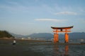 Hiroshima, Japan - August 11, 2017: The street view of Miyajima in the early morning in Hiroshima, Japan.