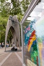 Hiroshima,Japan-July 2019: Children handcrafts being displayed at Hiroshima Peace Memorial Park. Origami of peace Royalty Free Stock Photo