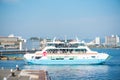 Ferries boat crossing the inland sea between Miyajimaguchi and Miyajima