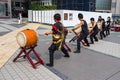 Japanese drums Taiko - Kumi-daiko performance in Hiroshima, Japan.