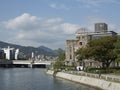 Hiroshima Peace Memorial as seen from Ota river bank