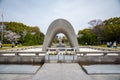 Hiroshima Peace Memorial Park and Cenotaph wide view Royalty Free Stock Photo