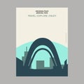 Hiroshima Peace Memorial Park, Japan Vintage Style Landmark Post