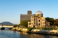 Hiroshima view with famous Hiroshima Peace Memorial Atomic Bomb Dome, Japan. Royalty Free Stock Photo