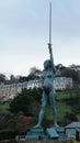 Hirst statue in Ilfracombe harbour in Devon, UK