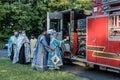 His Eminence, Archbishop Michael of NY and NJ, offers prayers for victims of Covid-19 and 9/11/2001, and firetruck blessing