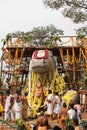 Pilgrims decorating Nandi the Bull