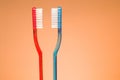 His and Hers Toothbrushes Royalty Free Stock Photo