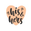 His and Hers. Wedding day invitations lettering