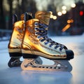 His hockey skates meet her figure skates in a winter spectacle