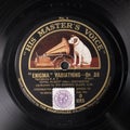 `His Master`s Voice` HMV label on 78RPM record Royalty Free Stock Photo