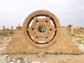 Hisham`s Palace Stone Decoration in city of Jericho in Old city Royalty Free Stock Photo