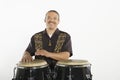 Hispanic Bongo Drum Player Royalty Free Stock Photo