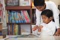 Hispanic Boys in Home-school Studying Rocks Royalty Free Stock Photo