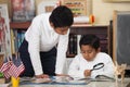 Hispanic Boys in Home-school Studying Rocks Royalty Free Stock Photo