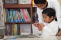 Hispanic Boys in Home-school Studying Rocks Royalty Free Stock Photo