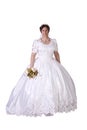 Hispanic Bride in white couture wedding dress