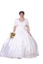 Hispanic Bride in white couture wedding dress