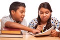 Hispanic Brother and Sister Having Fun Studying Royalty Free Stock Photo