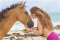 Hispanic Brunette Model And Horse