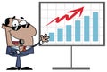 Hispanic Businessman presenting a bar graph Royalty Free Stock Photo
