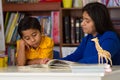 Hispanic Child Learning to Read with Mom Royalty Free Stock Photo