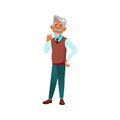 hispanic elderly man professor talking with assistant cartoon vector Royalty Free Stock Photo