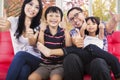 Hispanic family giving thumbs up Royalty Free Stock Photo