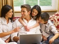 Hispanic family shopping online Royalty Free Stock Photo