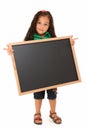 Hispanic Girl with Blank Blackboard Royalty Free Stock Photo