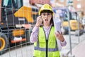 Hispanic girl wearing architect hardhat at construction site annoyed and frustrated shouting with anger, yelling crazy with anger