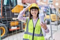 Hispanic girl wearing architect hardhat at construction site stressed and frustrated with hand on head, surprised and angry face