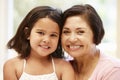 Hispanic grandmother and granddaughter Royalty Free Stock Photo