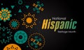 Hispanic Heritage Month. National Hispanic Heritage Month text, Papel Picado pattern, Spanish pattern