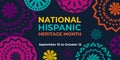 Hispanic heritage month. Vector web banner, poster, card for social media and networks. Greeting with national Hispanic heritage Royalty Free Stock Photo