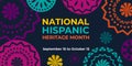 Hispanic heritage month. Vector web banner, poster, card for social media and networks. Greeting with national Hispanic heritage