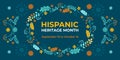 Hispanic heritage month. Vector web banner, poster, card for social media, networks. Greeting with national Hispanic Royalty Free Stock Photo