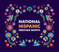 Hispanic heritage month. Vector web banner, poster, card for social media, networks. Greeting with national Hispanic Royalty Free Stock Photo