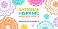 Hispanic heritage month. Vector web banner, poster, card for social media and networks. Greeting with national Hispanic heritage Royalty Free Stock Photo