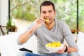 Hispanic male wearing light blue sweater plus Royalty Free Stock Photo