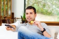 Hispanic male wearing light blue sweater plus Royalty Free Stock Photo