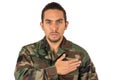 Hispanic military man wearing uniform Royalty Free Stock Photo