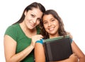 Hispanic Mother and Daughter Ready for School Royalty Free Stock Photo