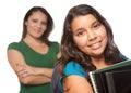 Hispanic Mother and Daughter Ready for School Royalty Free Stock Photo