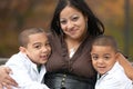 Hispanic mother with sons