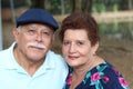 Hispanic senior couple with copy space Royalty Free Stock Photo