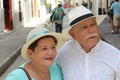 Hispanic senior couple with copy space Royalty Free Stock Photo