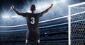 Hispanic Soccer Player Celebrating a Goal Royalty Free Stock Photo