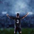 Hispanic Soccer Player celebrating a victory Royalty Free Stock Photo